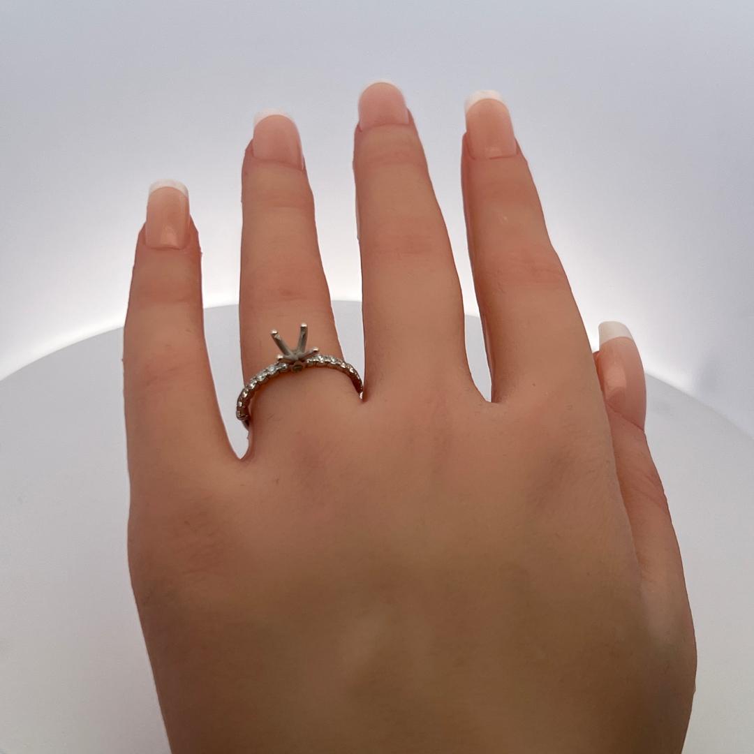 Verragio 0.42 Carat Round Brilliant H VS Diamond 14 Karat White Gold Semi Mount
