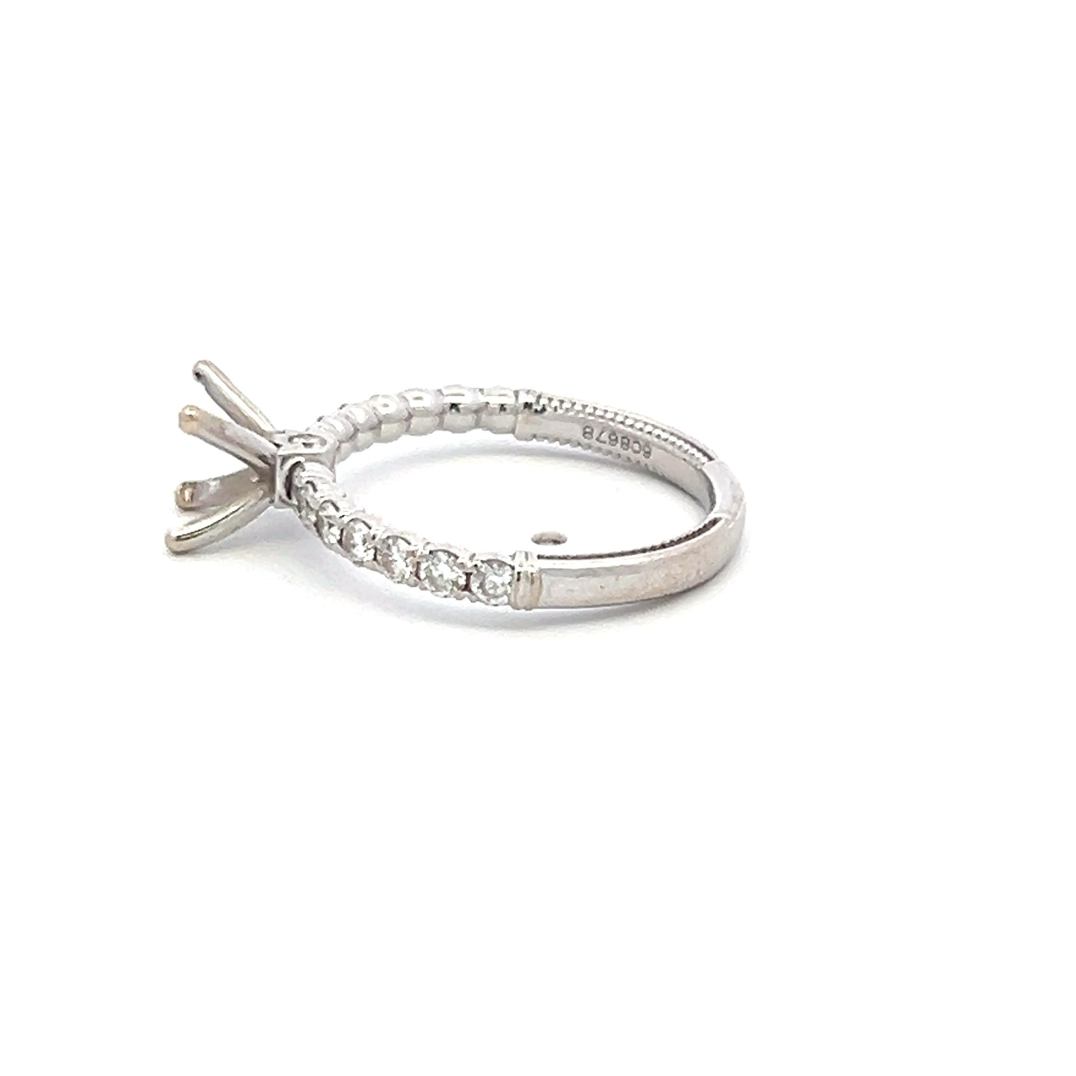 Verragio 0.42 Carat Round Brilliant H VS Diamond 14 Karat White Gold Semi Mount