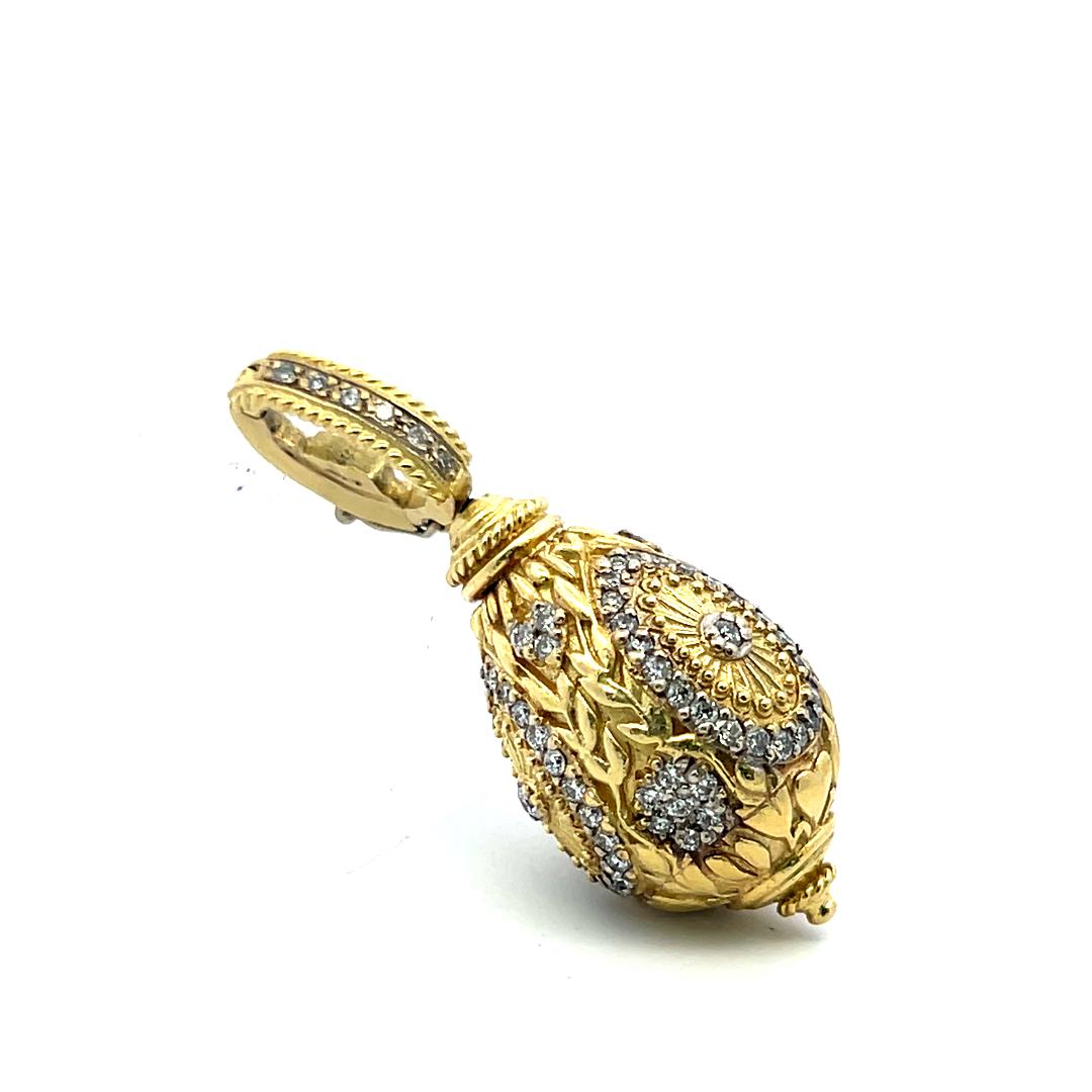 Judite Ripka 1.05 Carat Round Brilliant Diamond 18 Karat Yellow Gold Pendant