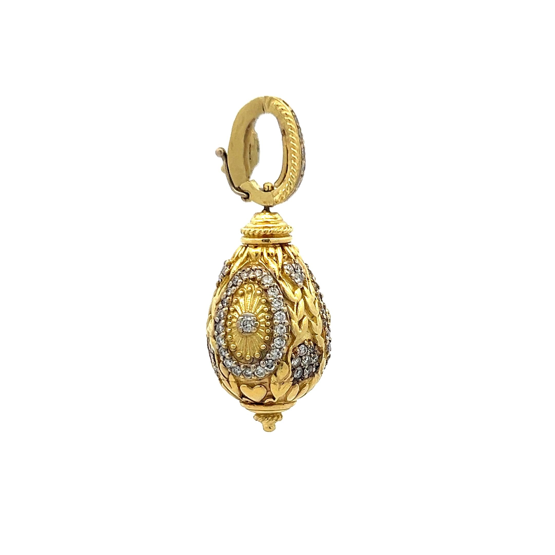 Judite Ripka 1.05 Carat Round Brilliant Diamond 18 Karat Yellow Gold Pendant