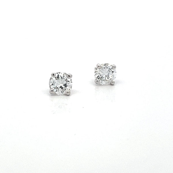 1.60 Carat Round Brilliant E VS2 Diamond 18 Karat White Gold Stud Earrings