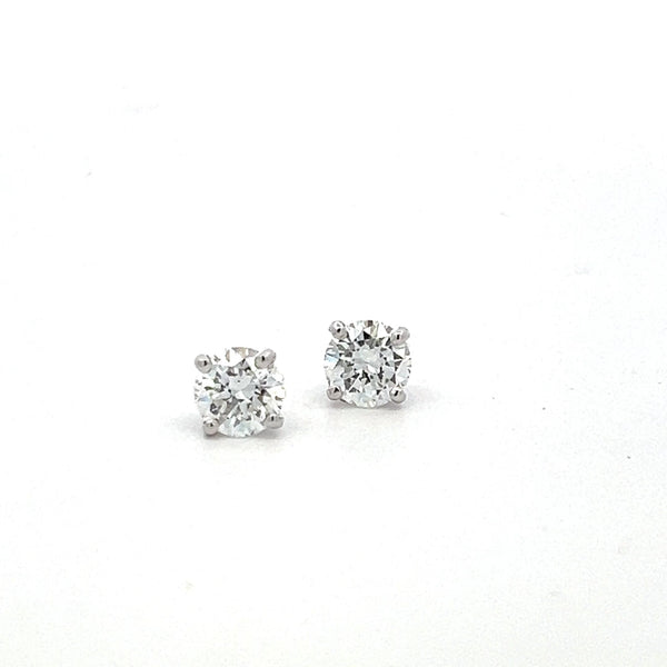 1.79 Carat Round Brilliant D VS2 Diamond 18 Karat White Gold Stud Earrings