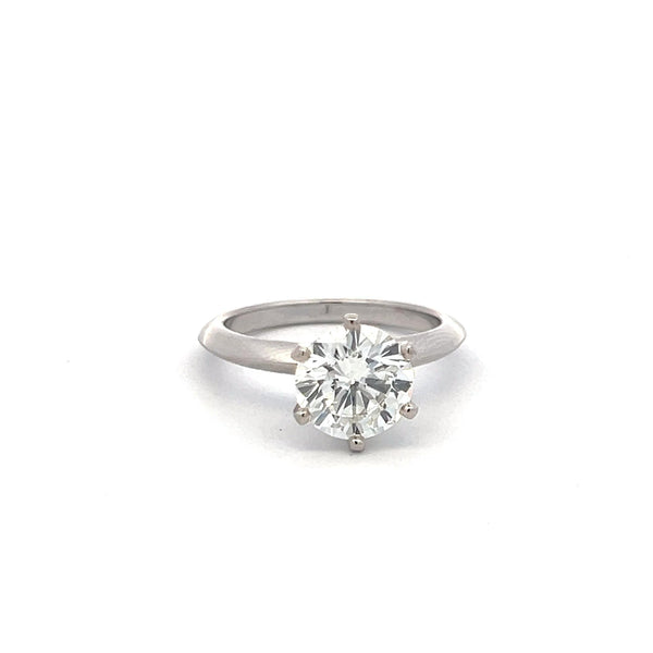 Tiffany & Co 2.01 Carat Round Brilliant I VS1 Diamond Platinum Engagement Ring