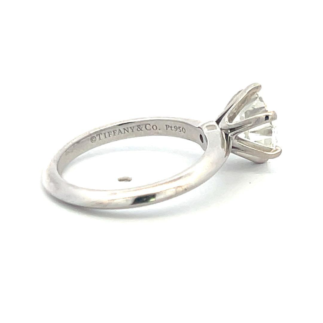 Tiffany & Co 2.01 Carat Round Brilliant I VS1 Diamond Platinum Engagement Ring