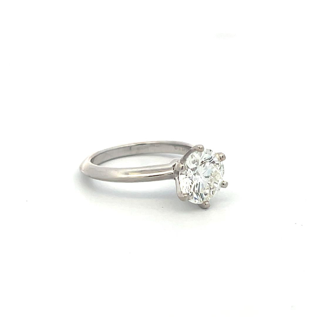 Tiffany & Co 2.01 Carat Round Brilliant I VS1 Diamond Platinum Engagement Ring