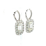 7.87 Carat Crisscut Cut and Round Brilliant Diamond Platinum Leverback Earrings