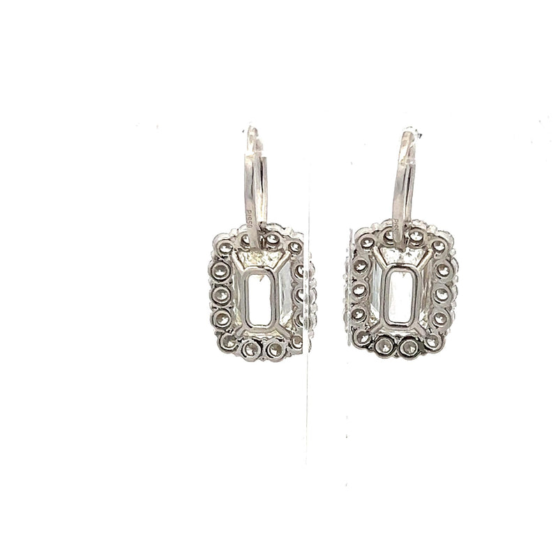 7.87 Carat Crisscut Cut and Round Brilliant Diamond Platinum Leverback Earrings