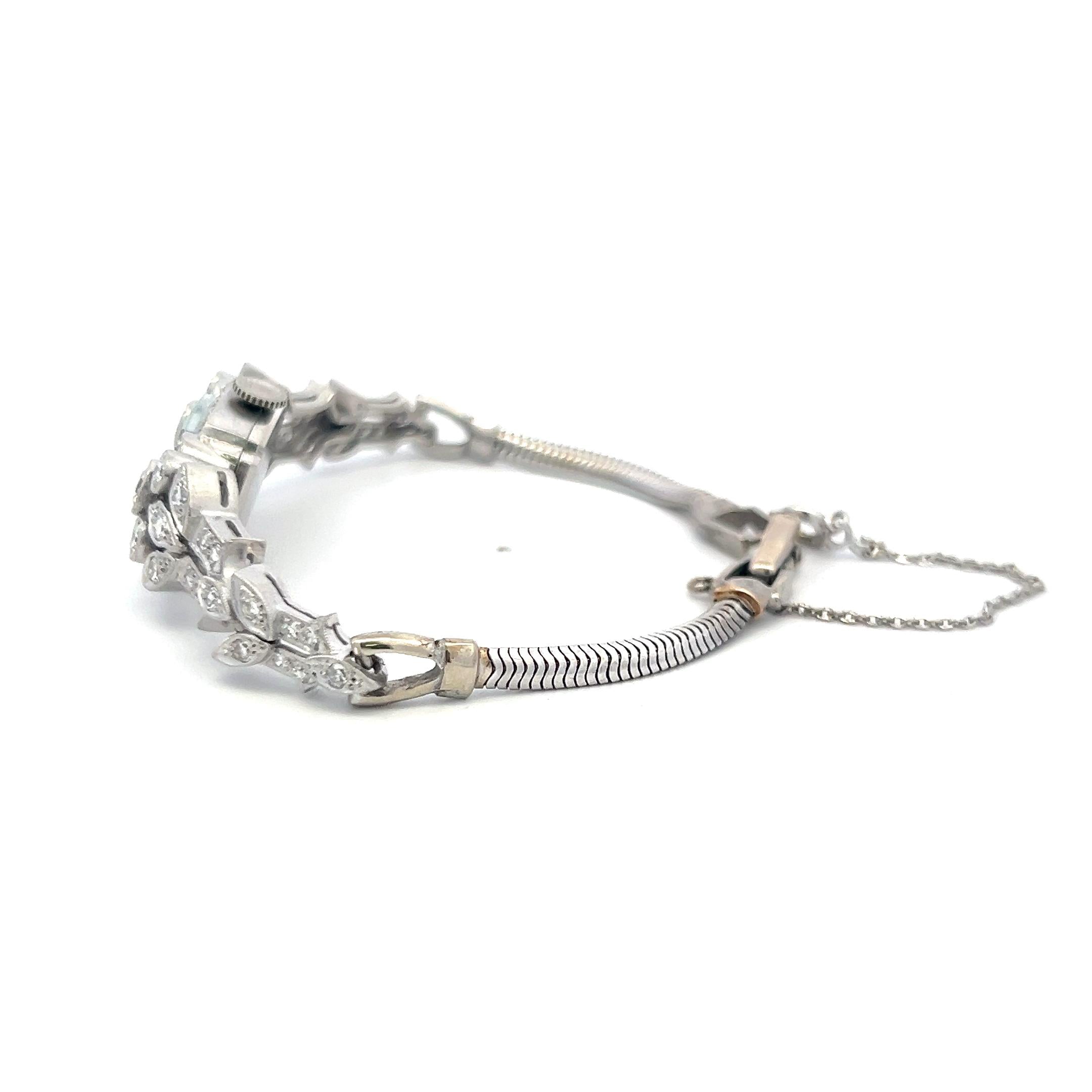 1.95 Carat Circular Brilliant Cut G VS Diamond Platinum Bracelet Watch