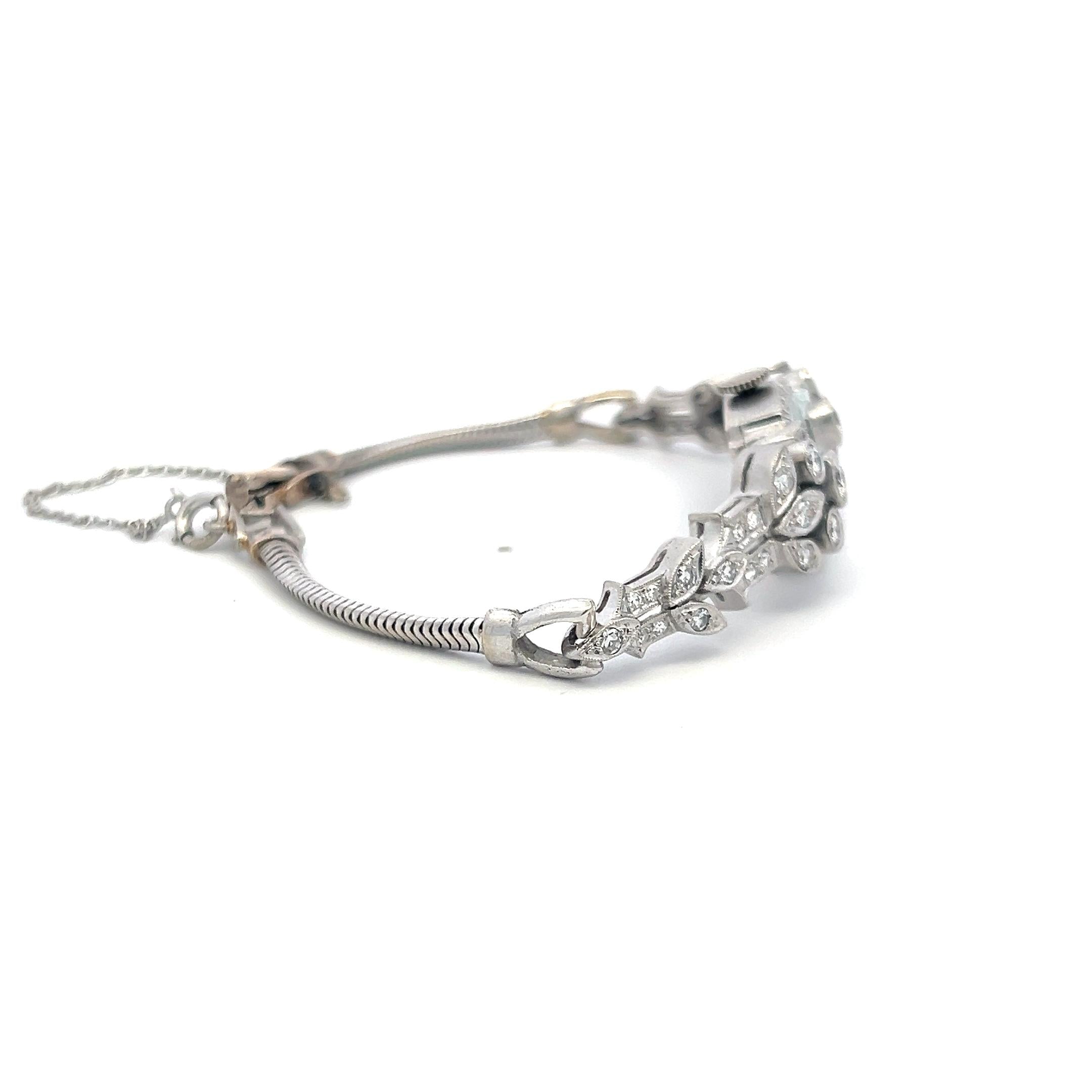 1.95 Carat Circular Brilliant Cut G VS Diamond Platinum Bracelet Watch
