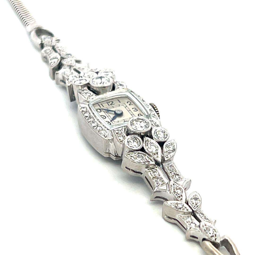 1.95 Carat Circular Brilliant Cut G VS Diamond Platinum Bracelet Watch