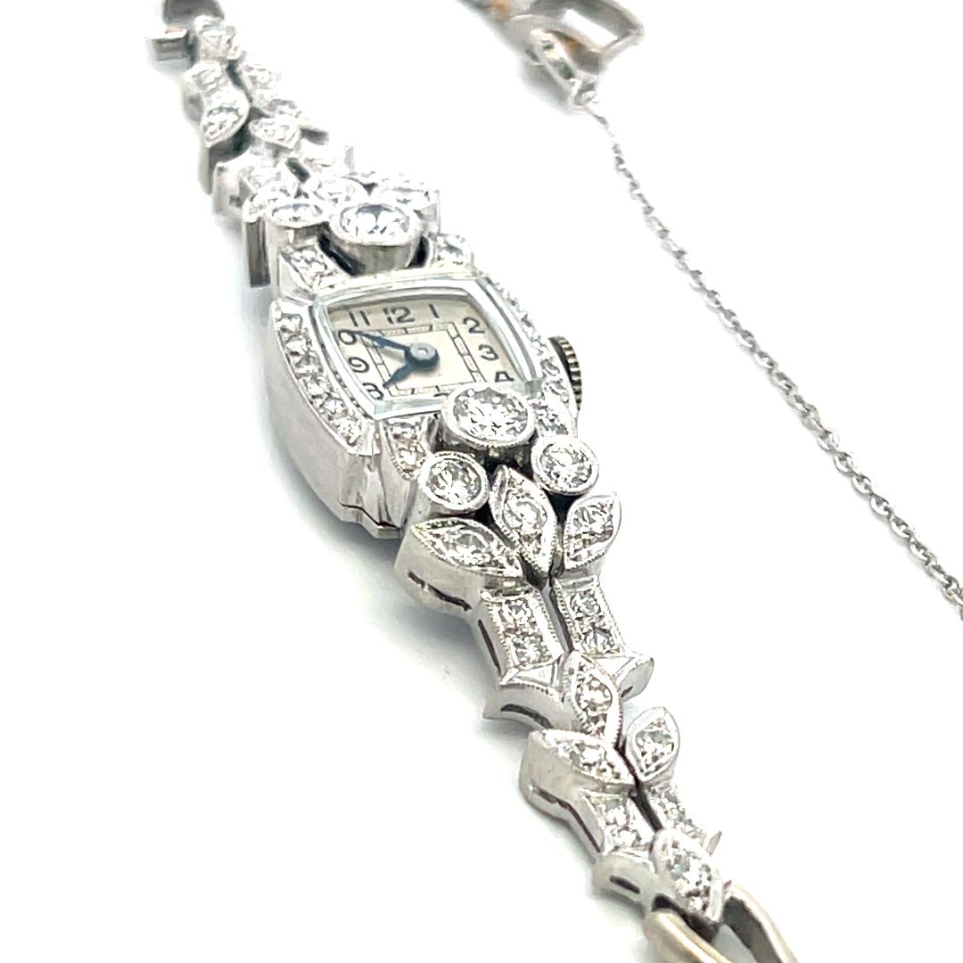 1.95 Carat Circular Brilliant Cut G VS Diamond Platinum Bracelet Watch
