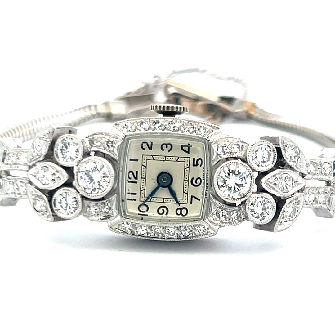 1.95 Carat Circular Brilliant Cut G VS Diamond Platinum Bracelet Watch