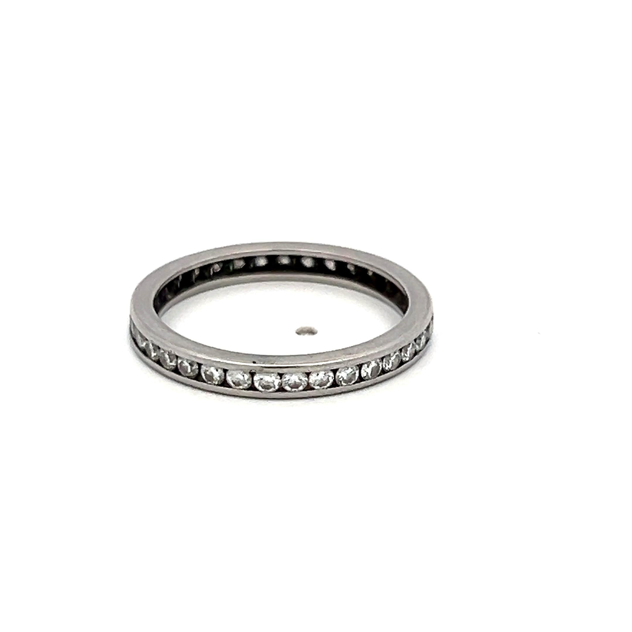 Tiffany & Co 0.70 Carat Round Brilliant F VS Diamond Platinum Eternity Band Ring