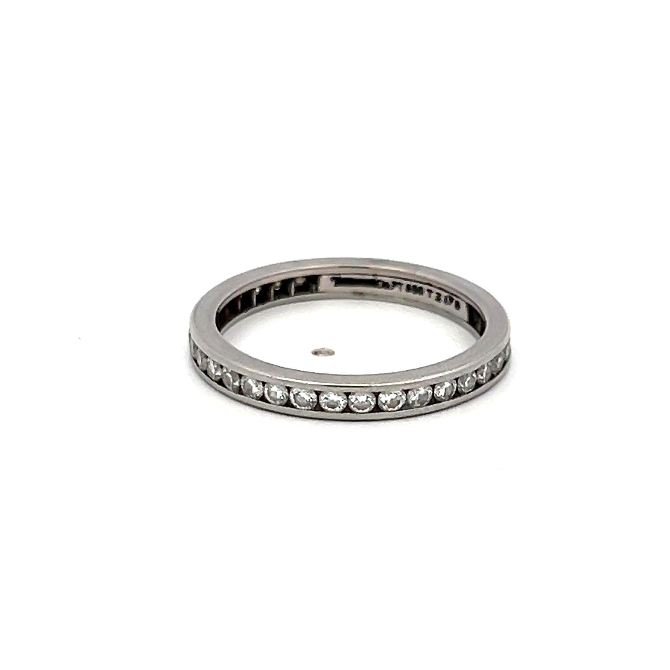 Tiffany & Co 0.70 Carat Round Brilliant F VS Diamond Platinum Eternity Band Ring