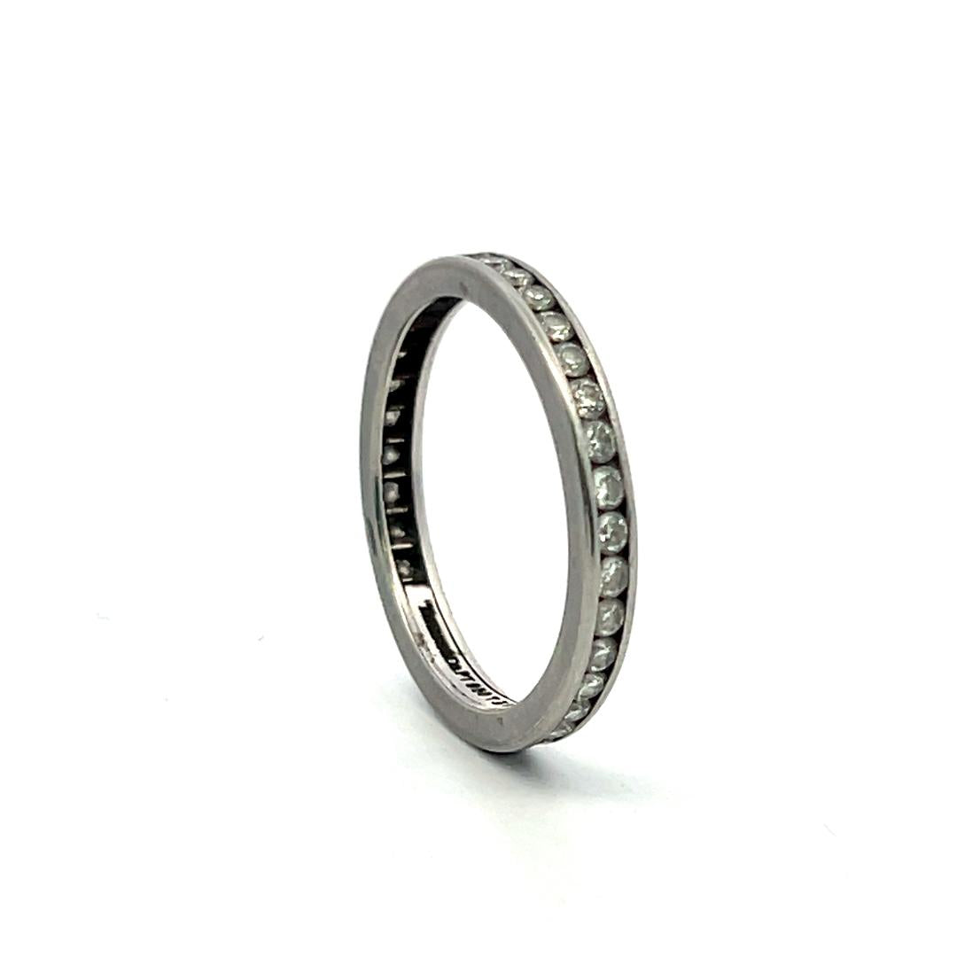 Tiffany & Co 0.70 Carat Round Brilliant F VS Diamond Platinum Eternity Band Ring
