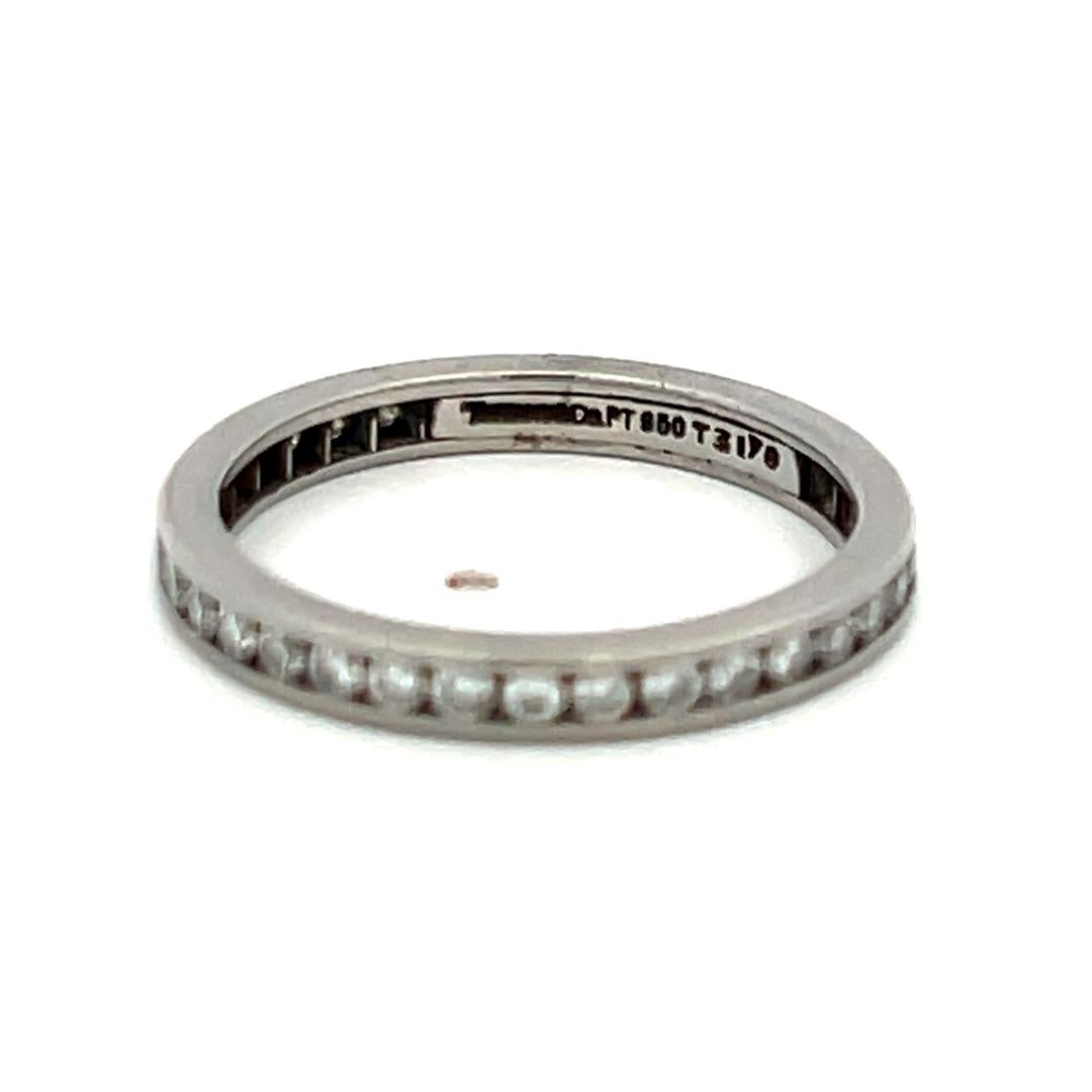 Tiffany & Co 0.70 Carat Round Brilliant F VS Diamond Platinum Eternity Band Ring
