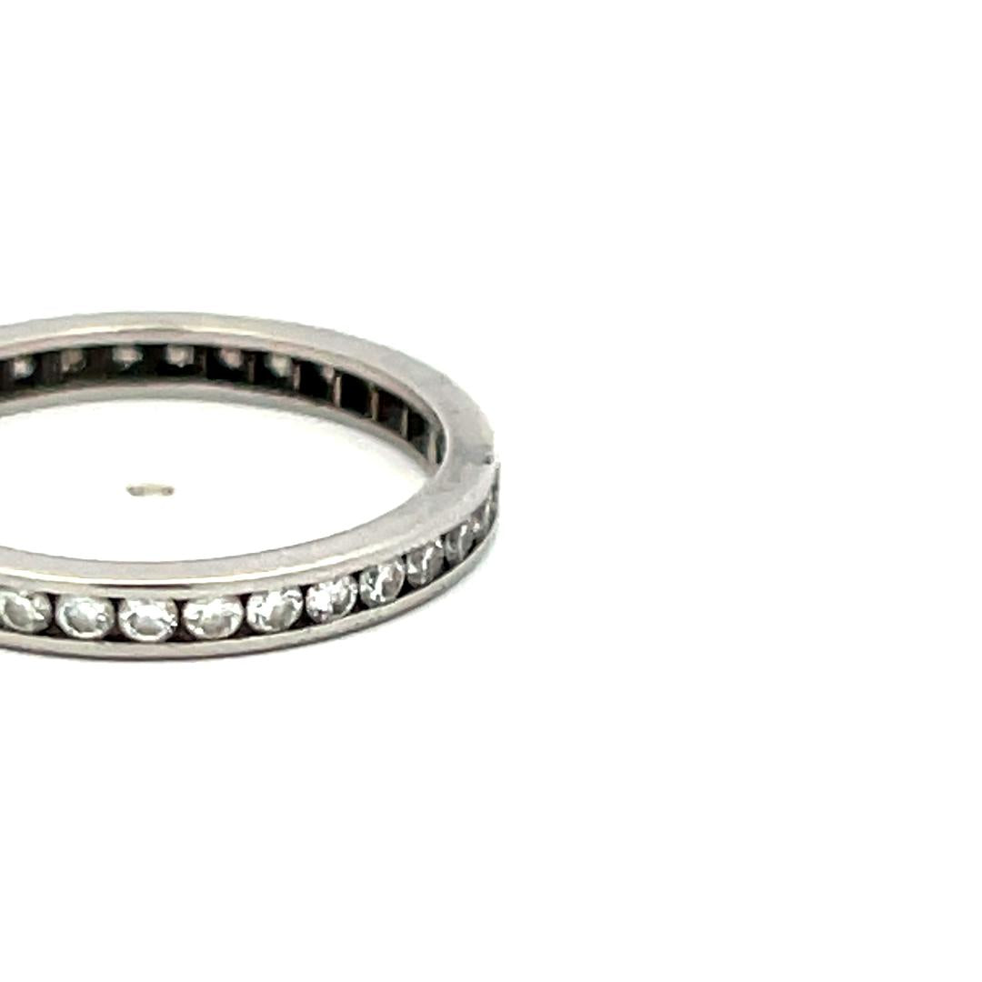 Tiffany & Co 0.70 Carat Round Brilliant F VS Diamond Platinum Eternity Band Ring
