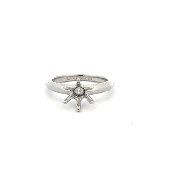 Tiffany & Co Size 5.25 Holds 1.50 Carat Stone Platinum Semi Mount Ring
