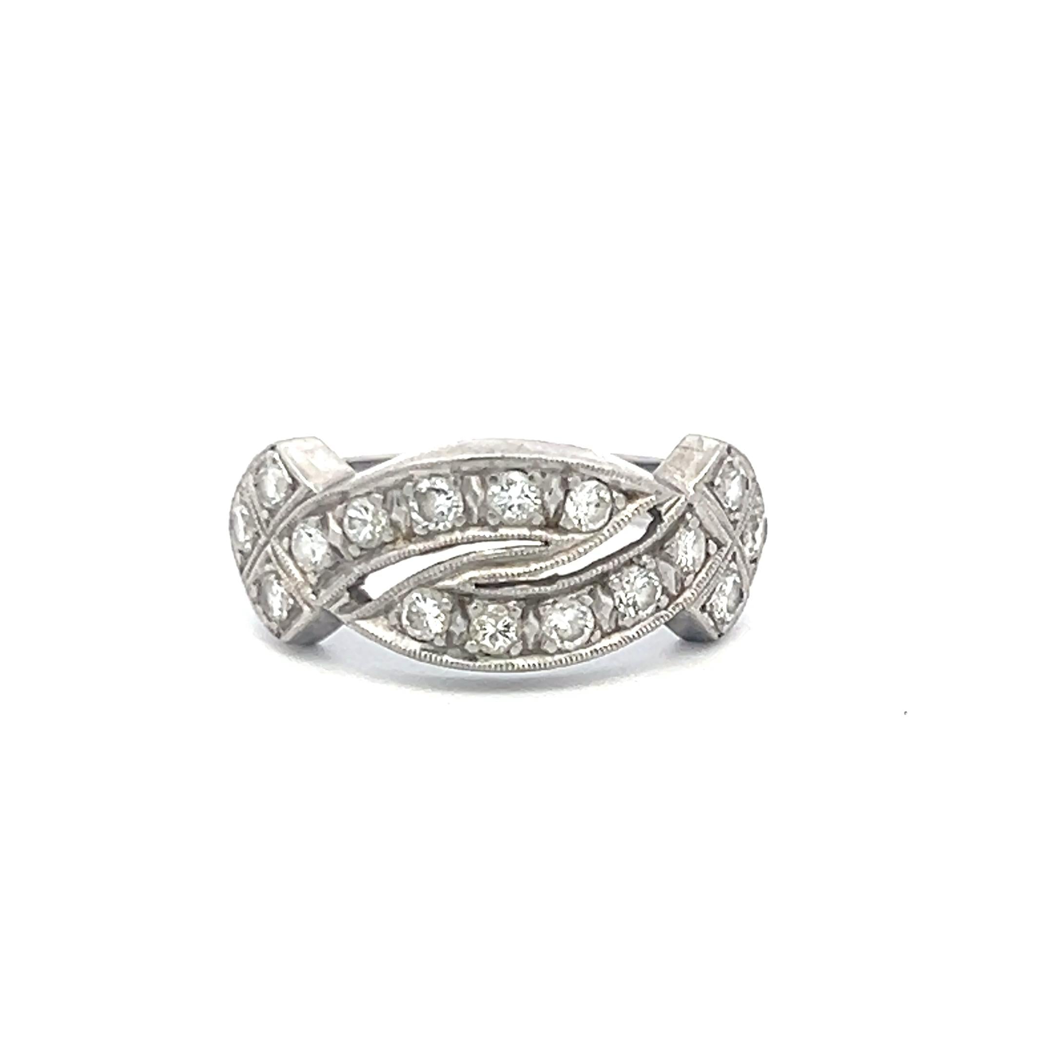 0.40 Carat Round Brilliant I VS Diamond Platinum Band Ring