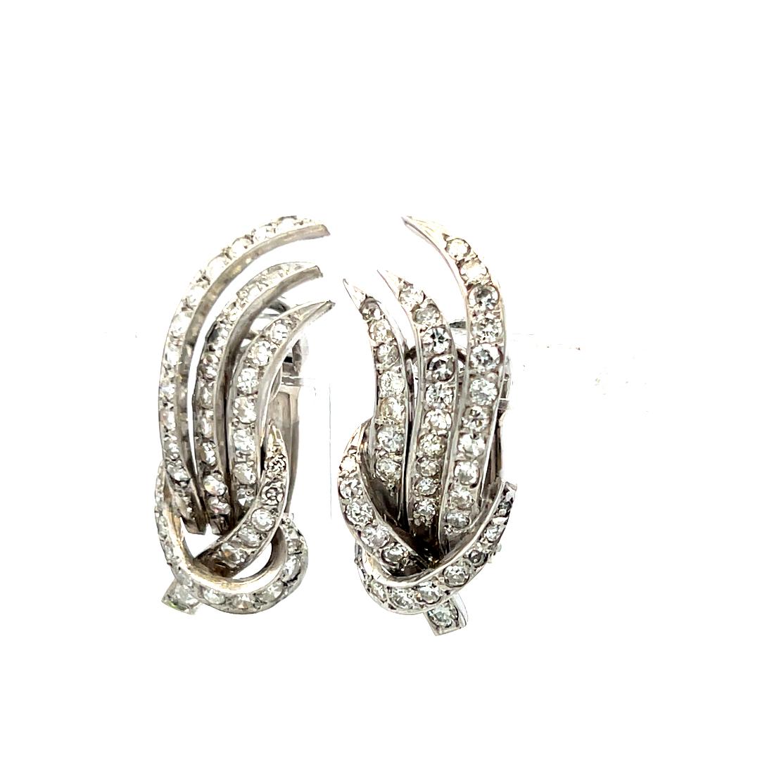 1.50 Carat Circular Brilliant Cut I VS Diamond Platinum Clip On Earrings