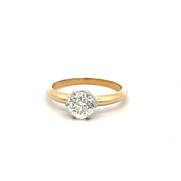 1.20 Carat Circular Brilliant Cut Diamond 14K Two Tone Gold Engagement Ring