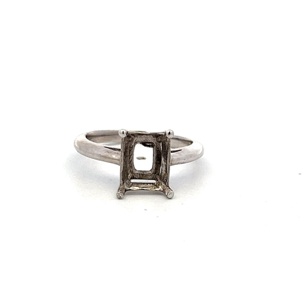 Vintage 4.90 Grams Size 6 Platinum Semi Mount Ring Holds 3 carat stone