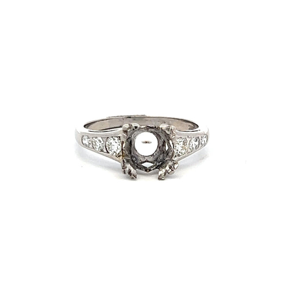 0.36 Carat Round Brilliant H VS Diamond Platinum Semi Mount Ring
