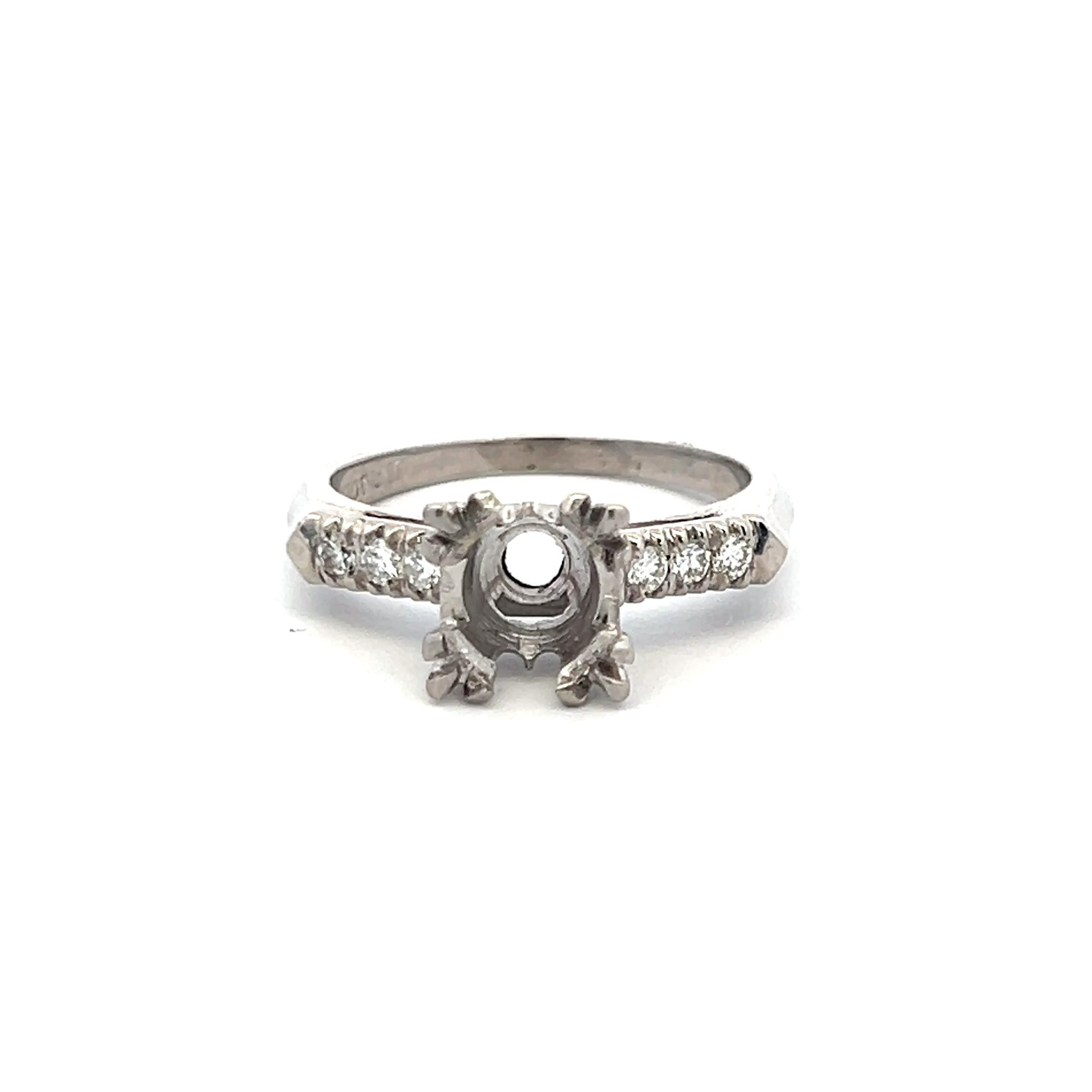 0.20 Carat Round Brilliant G VS Diamond Platinum Semi Mount Ring