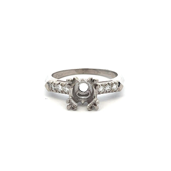 0.20 Carat Round Brilliant G VS Diamond Platinum Semi Mount Ring