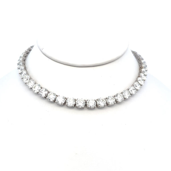 48.71 Carat Round Brilliant Diamond 18 Karat Gold Tennis Necklace