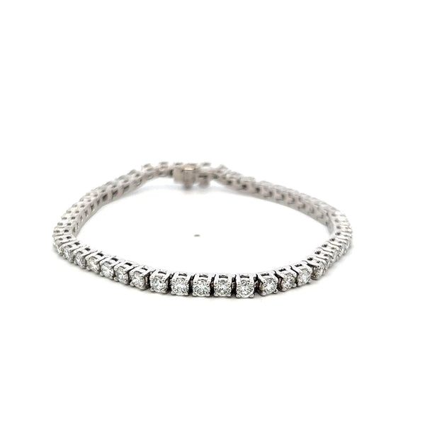 5.20 Carat Round Brilliant G VS Diamond 18 Karat White Gold Tennis Bracelet