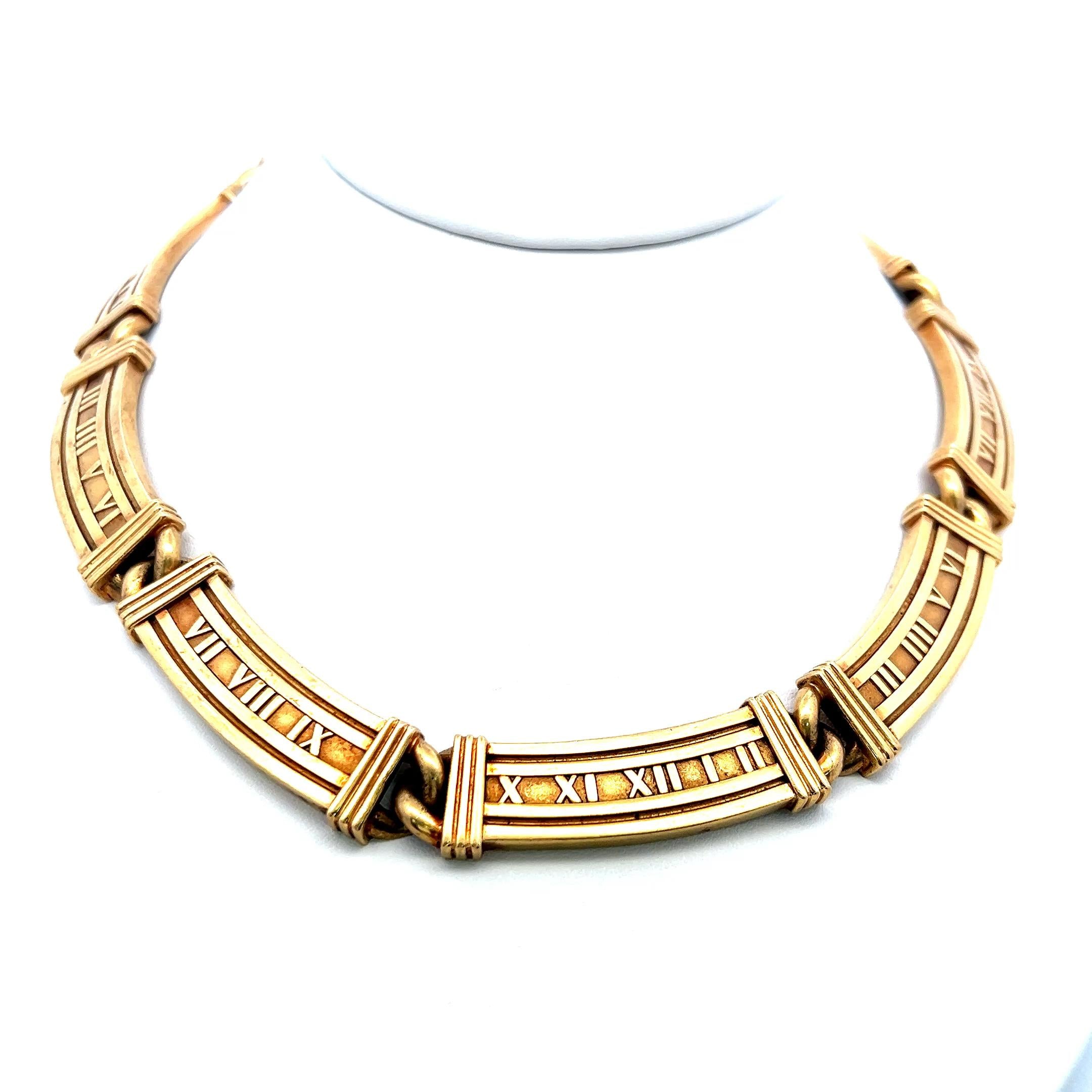 Tiffany & Co Atlas Vintage 128.30 Grams 18 Karat Yellow Gold Link Necklace