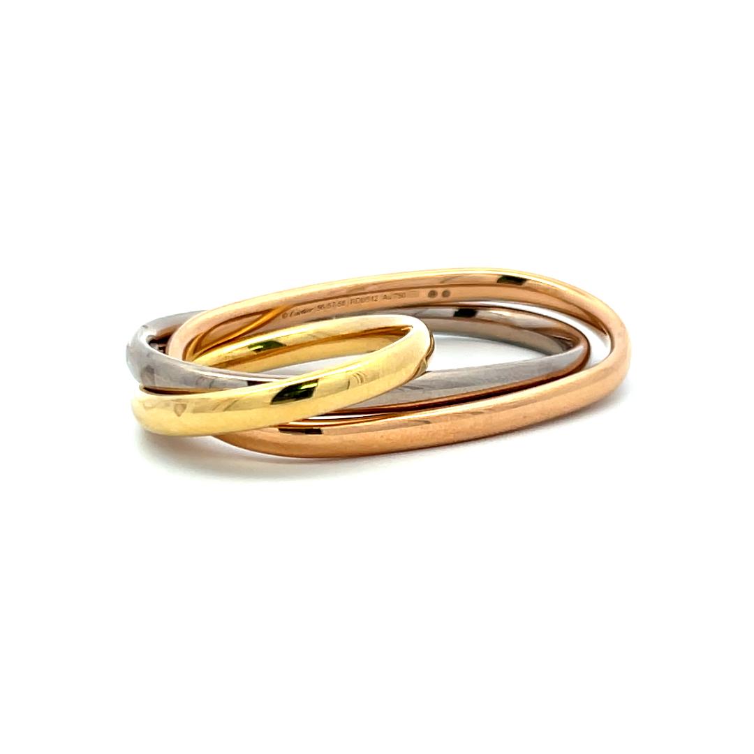 Cartier 18 Karat Tri Color Gold Trinity Two Finger Ring