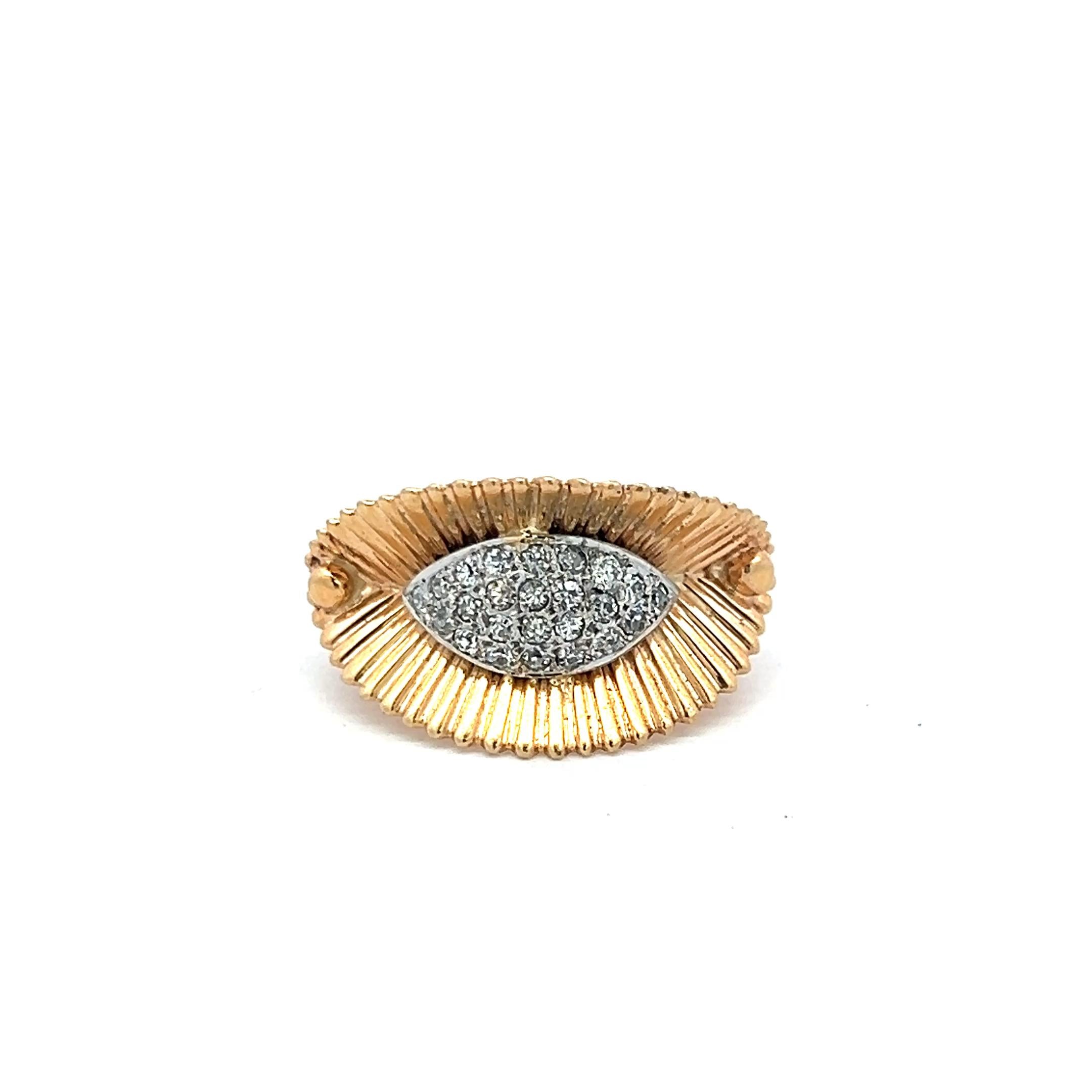 0.48 Carat Round Brilliant G VS Diamond 14 Karat Yellow Gold Cocktail Ring