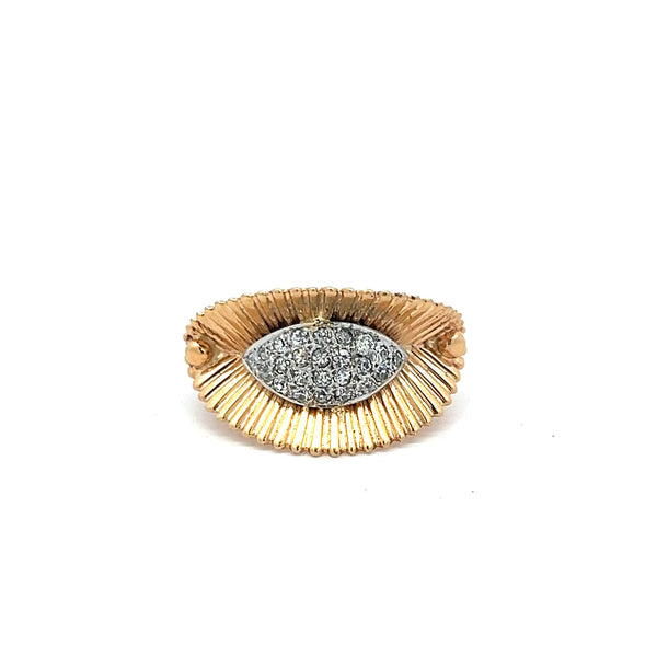 0.48 Carat Round Brilliant G VS Diamond 14 Karat Yellow Gold Cocktail Ring