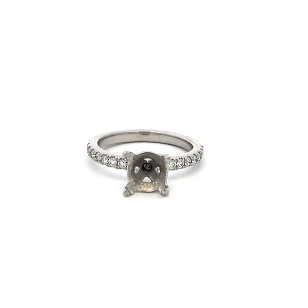 0.32 Carat Round Brilliant I SI Diamond 14 Karat White Gold Semi Mount Ring