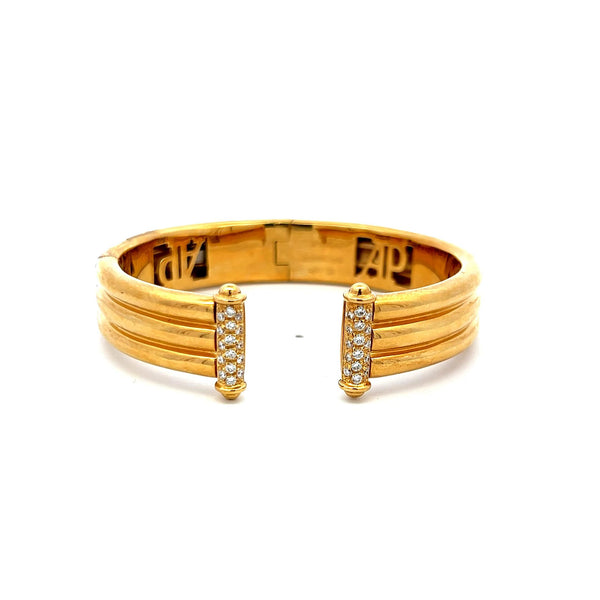 Audemars Piguet 0.52 Carat Round Diamond 18 Karat Yellow Gold Cuff Bracelet