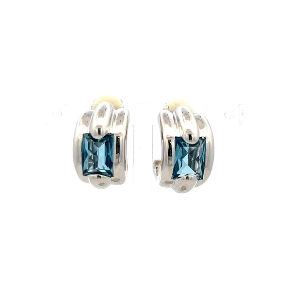 Audemars Piguet 4.00 Carat Emerald Cut 18 Karat White Gold Clip On Earrings