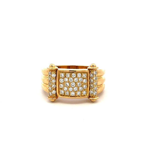 Audemars Piguet 0.45 Carat Round Diamond 18 Karat Yellow Gold Cocktail Ring