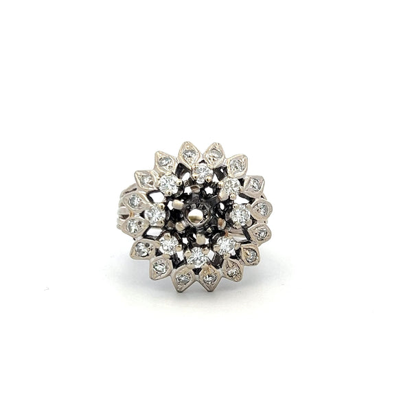 1.10 Carat Round Brilliant H SI Diamond 14 Karat White Gold Semi Mount Ring