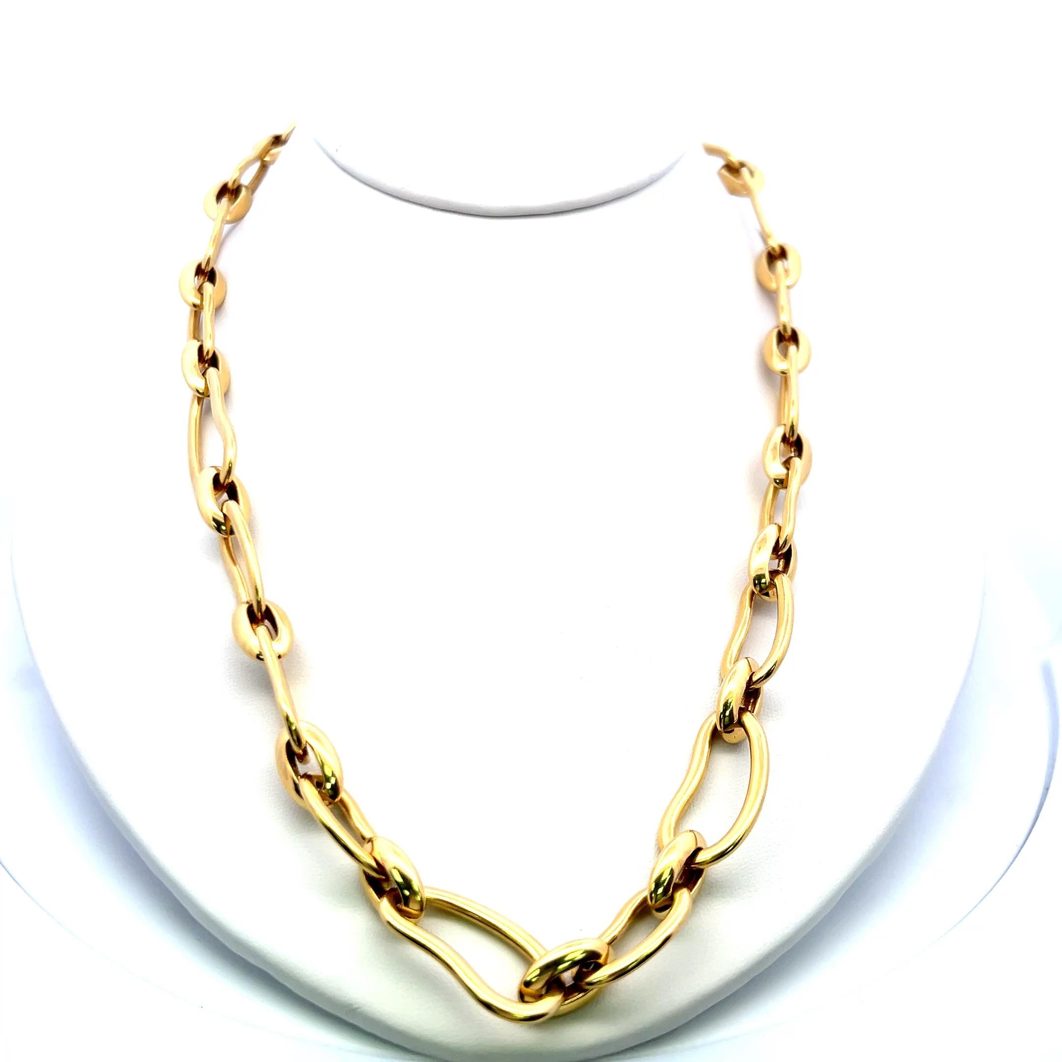 Pomellato 20 Inch 118 Grams 18 Karat Yellow Gold Link Necklace