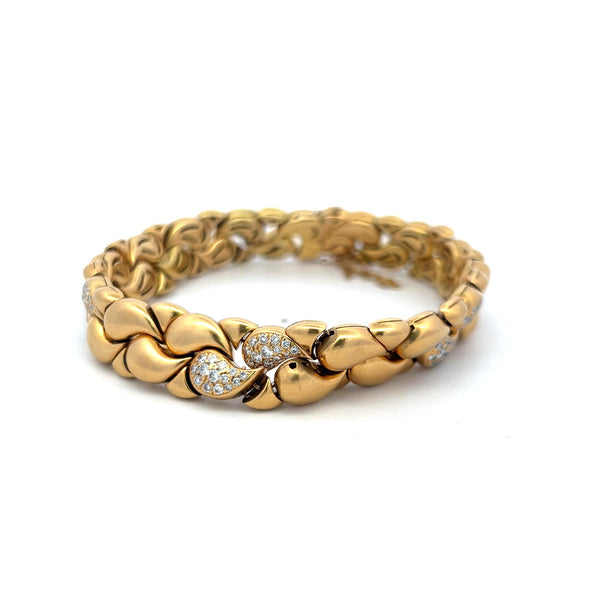 Chopard 1.00 Carat Round Brilliant Diamond 18 Karat Yellow Gold Link Bracelet