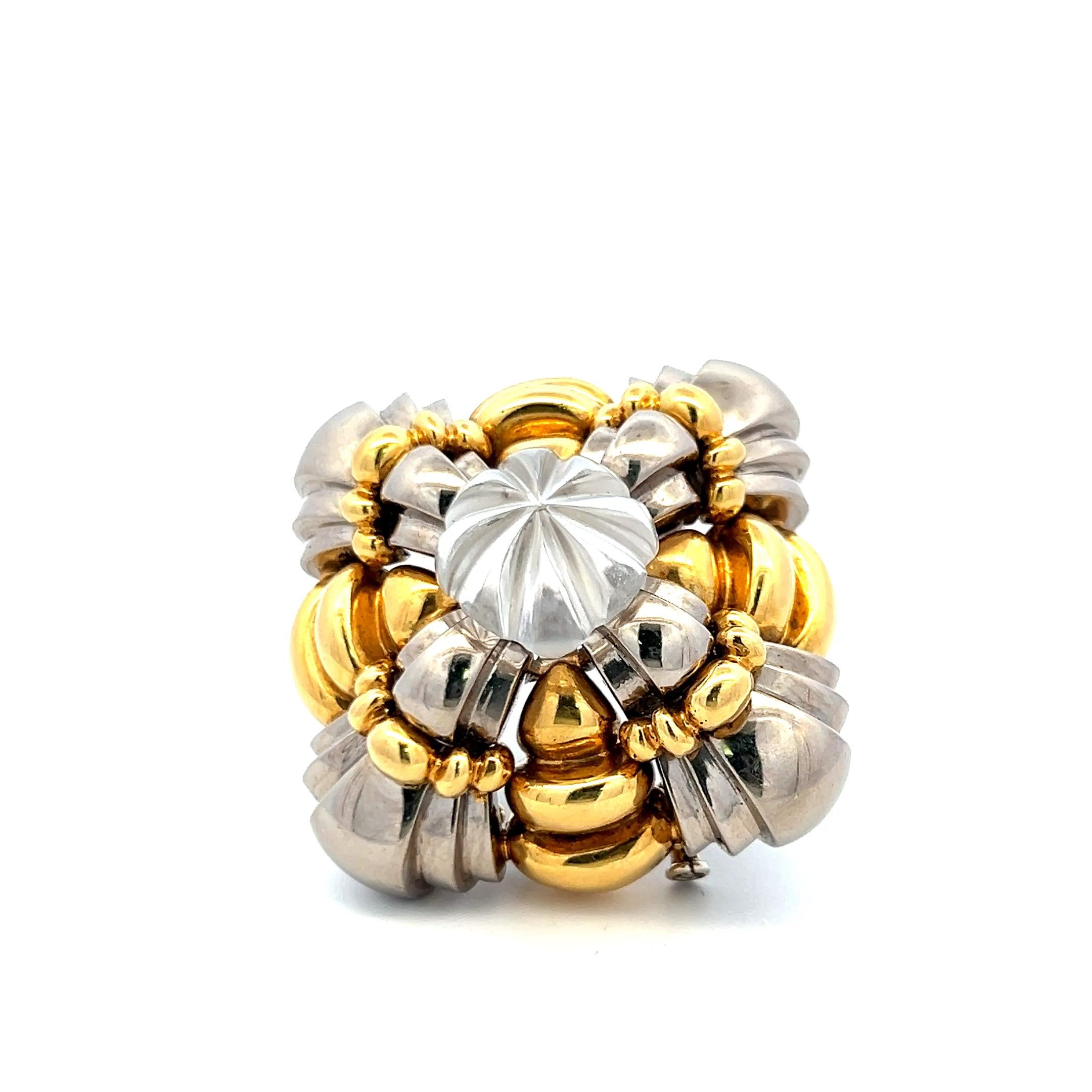 Cartier 57.10 Grams 18 Karat Two Tone Gold Pin Brooch