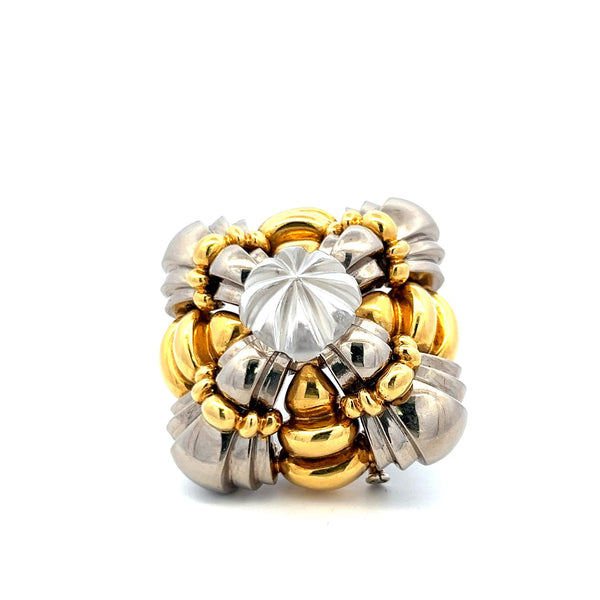 Cartier 57.10 Grams 18 Karat Two Tone Gold Pin Brooch