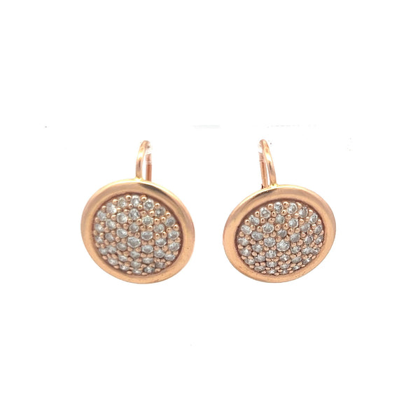 1.35 Carat Round Brilliant Diamond Leverback Earrings in 14K Rose Gold