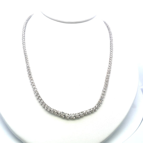 5.50ct Round Brilliant Diamond Riviera Necklace in 14K White Gold (I I1)