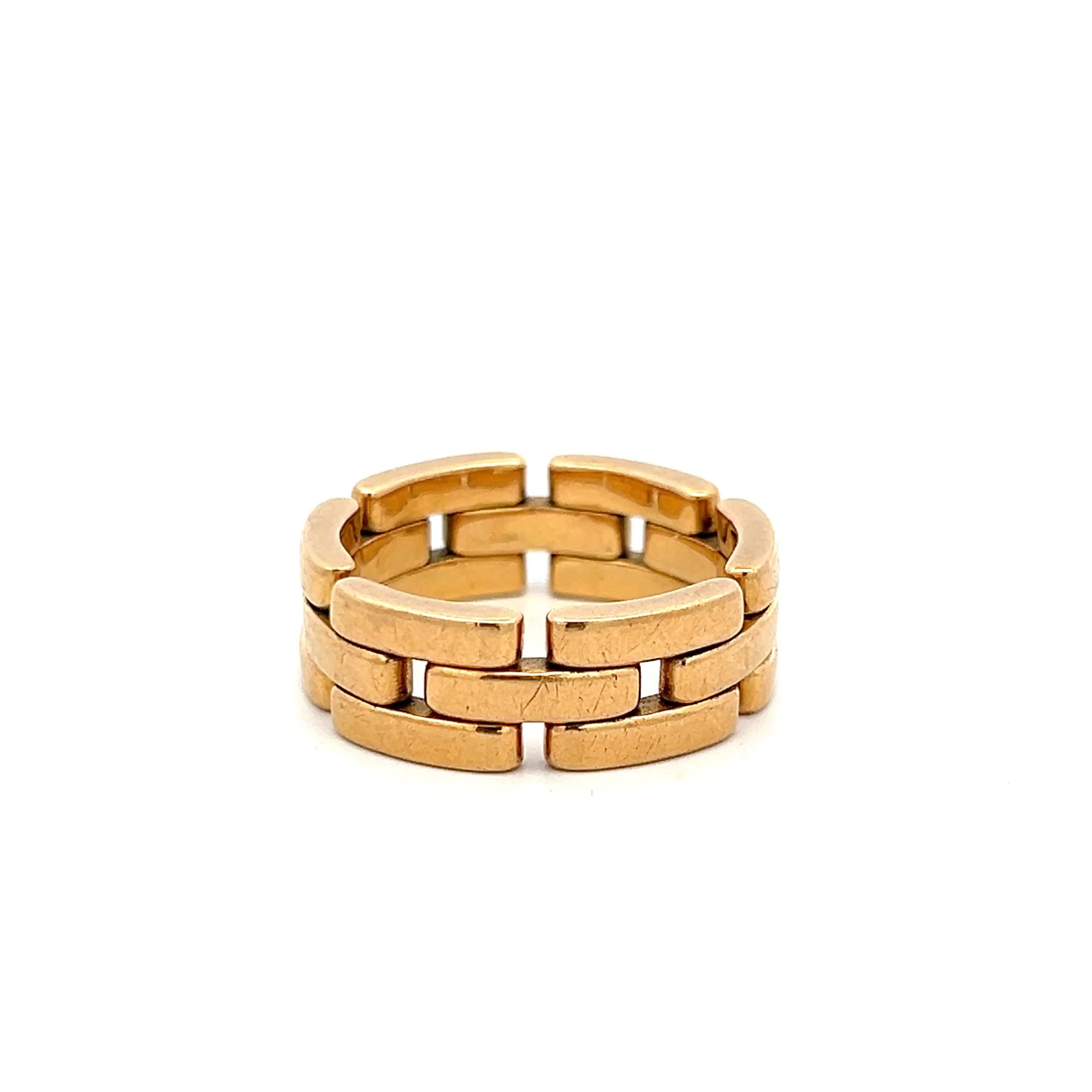 Cartier 18K Yellow Gold Band Ring 15.37 Grams Size 10.25