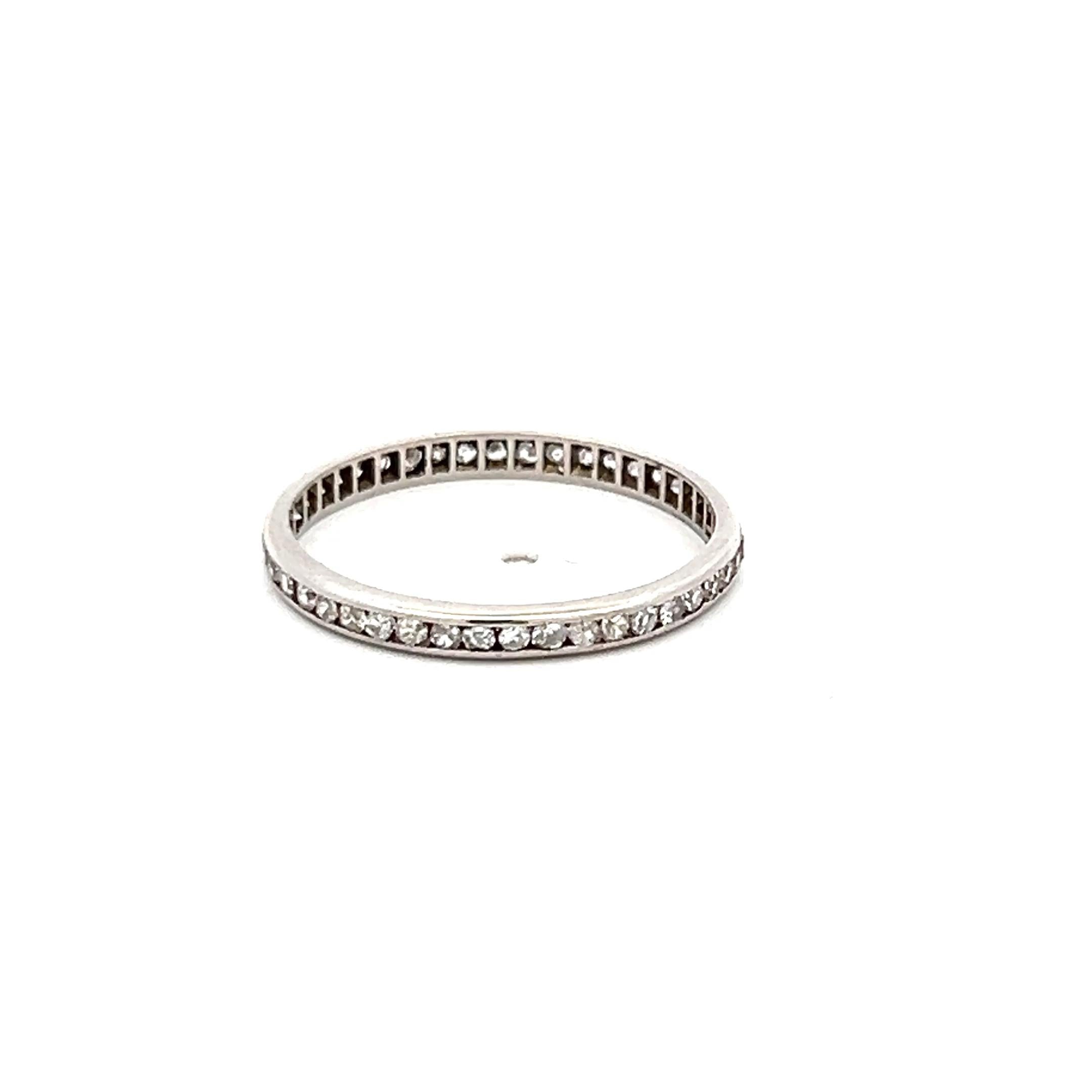 0.21 Carat Round Brilliant H SI Diamond Platinum Eternity Band Ring