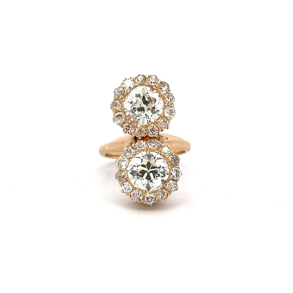 0.72 Carat Old European Cut H VS Diamond 18 Karat Yellow Gold Cocktail Ring