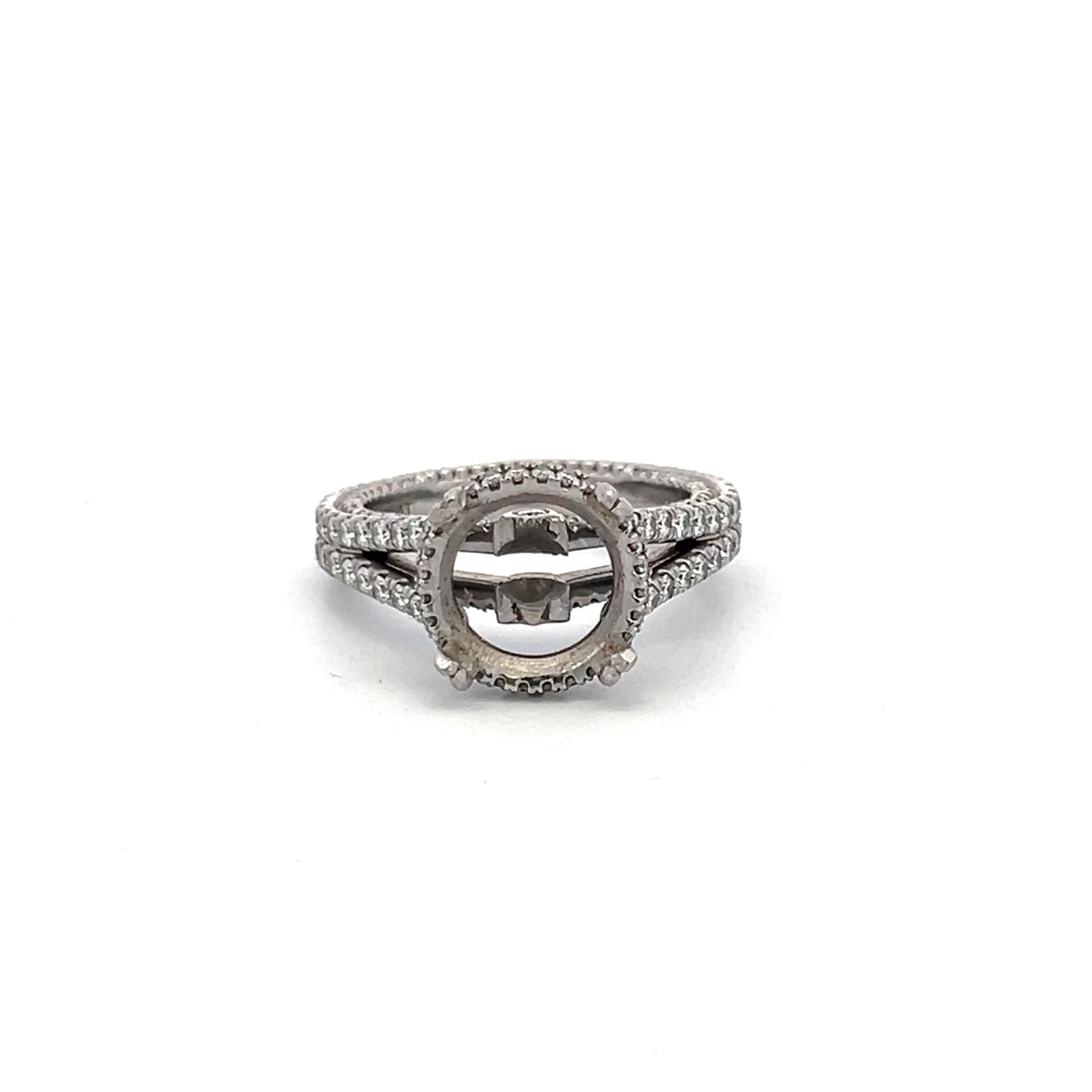 Verragio 0.75 Carat Round Brilliant G VS Diamond Platinum Semi Mount Ring